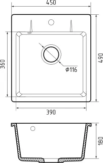 Мойка кухонная GranFest URBAN 245 темно-серый